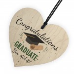 You Did It Congratulations Gift Wood Heart Keepsake Graduation