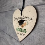 You Did It Congratulations Gift Wood Heart Keepsake Graduation