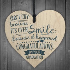 Congratulations On Your Graduation Wood Heart Gift Keepsake Sign