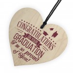 Graduation Congratulations Wooden Heart Keepsake Gift Plaque 