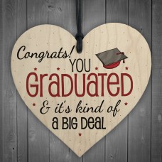 Big Deal Graduation Wooden Heart Keepsake Gift Congratulations 