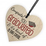 Big Deal Graduation Wooden Heart Keepsake Gift Congratulations 