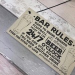 Bar Rules Still Standing Alcohol Beer Pub Plaque Funny Man Cave