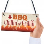 BBQ Chillin & Grillin Barbecue Outdoor Garden Plaque Bar Sign