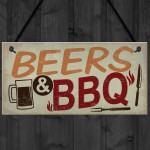 BEERS BBQ Novelty Hanging Garden Sign Barbeque Shed Plaques 