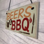 BEERS BBQ Novelty Hanging Garden Sign Barbeque Shed Plaques 