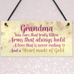 Heart Of Gold Grandparent Grandma Gran Nan Plaques Signs Gift