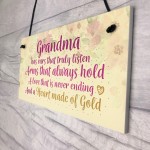 Heart Of Gold Grandparent Grandma Gran Nan Plaques Signs Gift