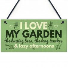 I Love My Garden Novelty Plaque SummerHouse Sign Gardening 