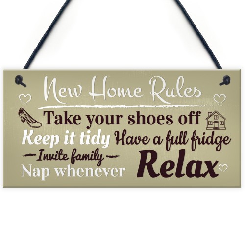 House Rules Novelty Wall Plaques Shabby Home Decor Kitchen Sign