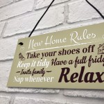 House Rules Novelty Wall Plaques Shabby Home Decor Kitchen Sign