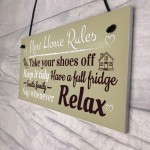 House Rules Novelty Wall Plaques Shabby Home Decor Kitchen Sign