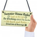 Summer House Rules Novelty Hanging Plaque Garden Shed Sign