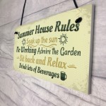Summer House Rules Novelty Hanging Plaque Garden Shed Sign