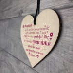 Grandma Grandparent Gran Nan Mum Plaque Sign Gift Wood Heart