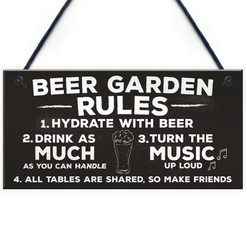 Beer Garden Rules Hanging Wall Signs Pub Garden Plaques Alcohol 