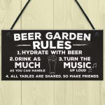 Beer Garden Rules Hanging Wall Signs Pub Garden Plaques Alcohol 