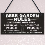 Beer Garden Rules Hanging Wall Signs Pub Garden Plaques Alcohol 