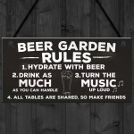 Beer Garden Rules Hanging Wall Signs Pub Garden Plaques Alcohol 