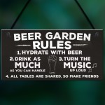 Beer Garden Rules Hanging Wall Signs Pub Garden Plaques Alcohol 