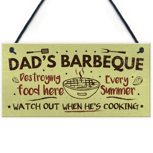 Dads Barbeque Garden Shed Sign SummerHouse Plaque Fathers Day 