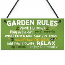 Garden Rules Relax Novelty Plaques SummerHouse Sign Garden