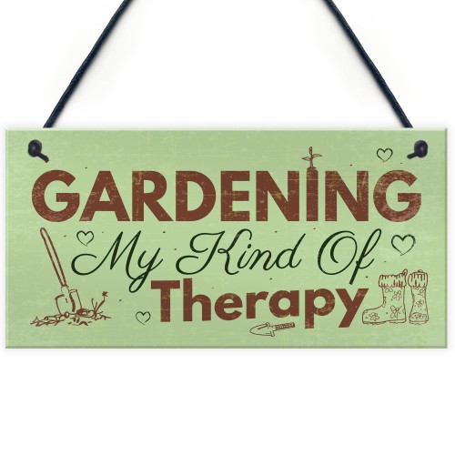 Gardening My Therapy Novelty Plaque SummerHouse Sign Garden 