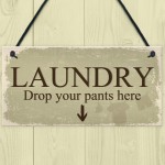 Funny Laundry Room Sign Shabby Chic Hanging Plaques Home Wall