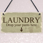 Funny Laundry Room Sign Shabby Chic Hanging Plaques Home Wall