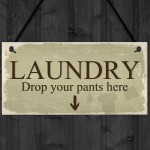 Funny Laundry Room Sign Shabby Chic Hanging Plaques Home Wall