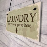 Funny Laundry Room Sign Shabby Chic Hanging Plaques Home Wall