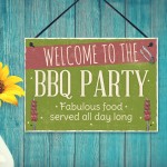 Welcome BBQ Party Garden Shed Sign SummerHouse Plaque Dad 