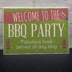 Welcome BBQ Party Garden Shed Sign SummerHouse Plaque Dad 