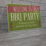 Welcome BBQ Party Garden Shed Sign SummerHouse Plaque Dad 