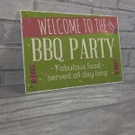 Welcome BBQ Party Garden Shed Sign SummerHouse Plaque Dad 