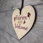 Wooden Fairies Welcome Hanging Garden Gardening Shed Plaque