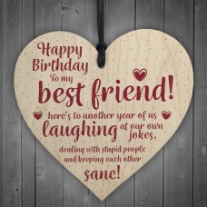 Happy Birthday Best Friend Wooden Friendship Sign Thank You 