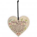 Wonderful Happy Birthday Mum Wooden Heart Mother Mummy Son