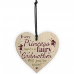 Will You Be My Godmother Fairy Wooden Heart Godparents Family