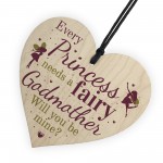 Will You Be My Godmother Fairy Wooden Heart Godparents Family