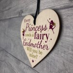 Will You Be My Godmother Fairy Wooden Heart Godparents Family