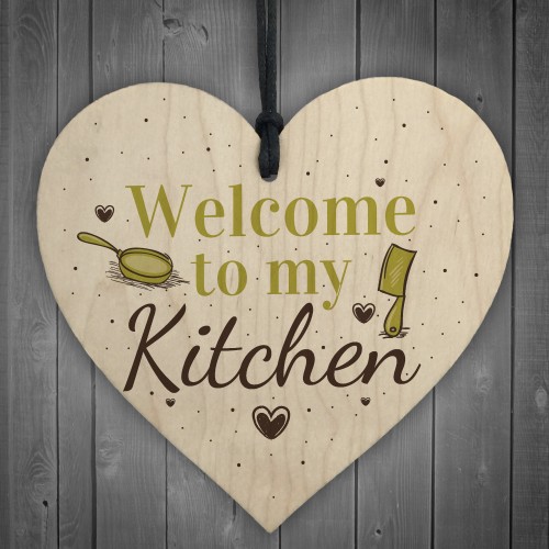 Welcome My Kitchen Plaque House Door Wall Sign Mum Dad Nan