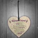 Special Friend Friendship Gift Shabby Chic Wood Heart Thank You