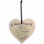 Special Friend Friendship Gift Shabby Chic Wood Heart Thank You