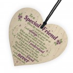 Special Friend Friendship Gift Shabby Chic Wood Heart Thank You