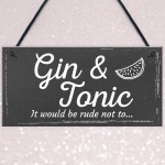Gifts For Women Gin & Tonic Plaque Novelty Garden Alcohol Pub 