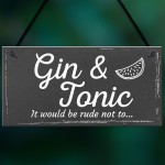 Gifts For Women Gin & Tonic Plaque Novelty Garden Alcohol Pub 