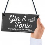 Gifts For Women Gin & Tonic Plaque Novelty Garden Alcohol Pub 