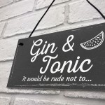 Gifts For Women Gin & Tonic Plaque Novelty Garden Alcohol Pub 