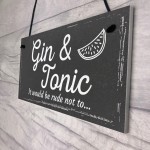 Gifts For Women Gin & Tonic Plaque Novelty Garden Alcohol Pub 
